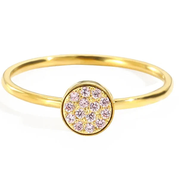 Bague avec petites pierres de naissance rondes pour femme octobre