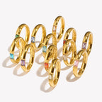 Bague avec pierre de naissance sertie pour femme