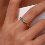 Bague avec pierre de naissance sertie pour femme décembre