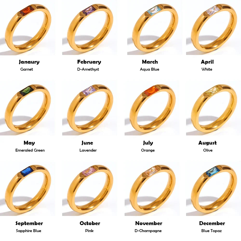 Bague avec pierre de naissance sertie pour femme