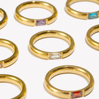Bague avec pierre de naissance sertie pour femme