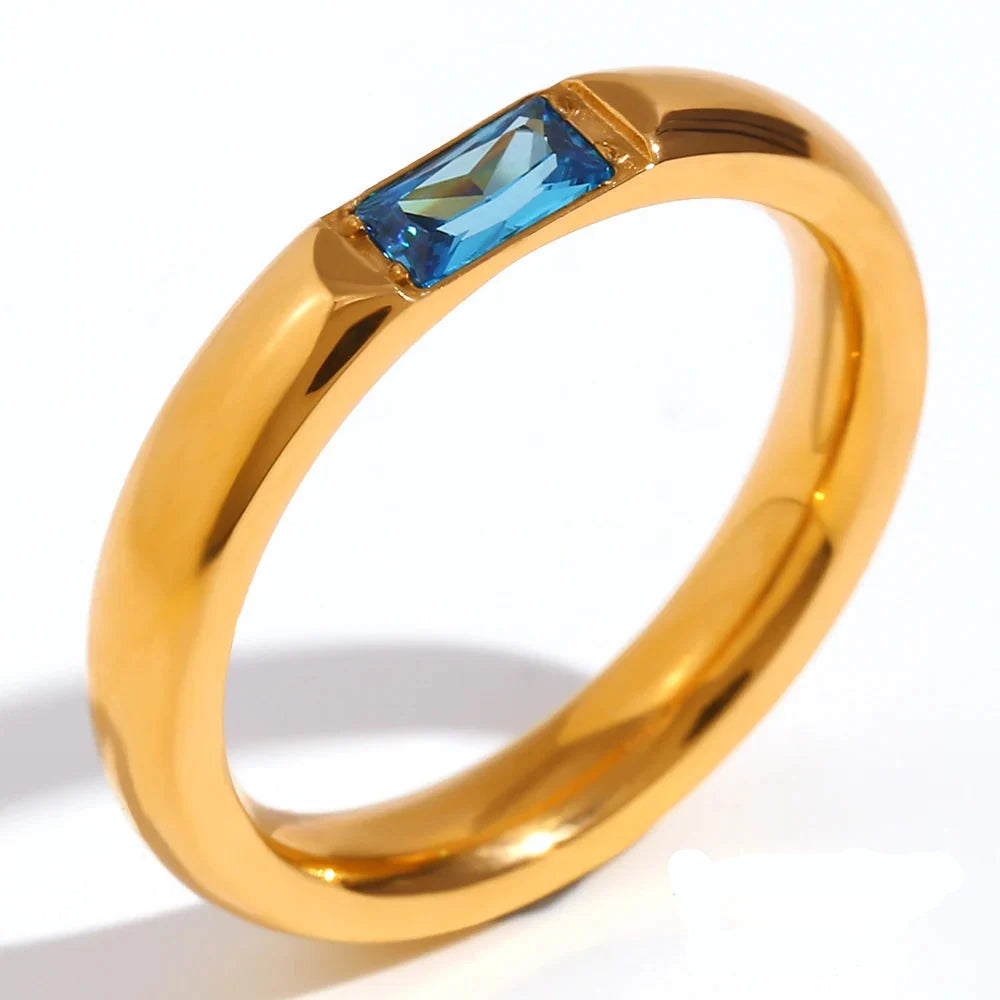 Bague avec pierre de naissance sertie pour femme décembre