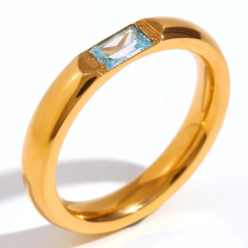 Bague avec pierre de naissance sertie pour femme mars