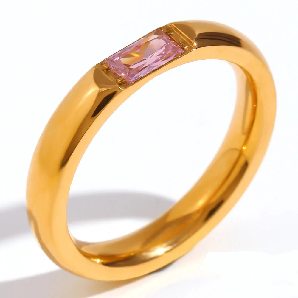 Bague avec pierre de naissance sertie pour femme octobre