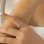 Ring with 4-Leaf Clover Lucky Charm silver