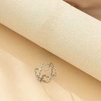 Ring with 4-Leaf Clover Lucky Charm silver