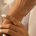Ring with 4-Leaf Clover Lucky Charm gold