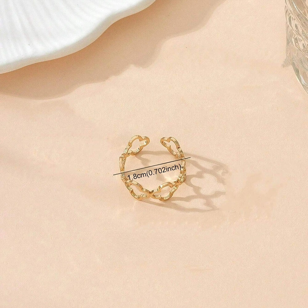 Ring with 4-Leaf Clover Lucky Charm