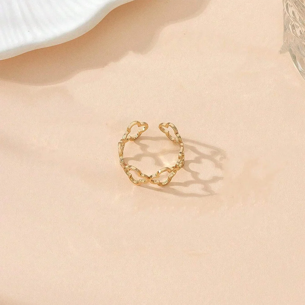 Ring with 4-Leaf Clover Lucky Charm gold