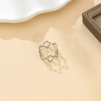 Ring with 4-Leaf Clover Lucky Charm silver
