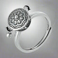 Buddhist Lotus Flower Silver Ring