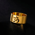 Tibetan Om Buddhist Ring gold