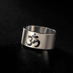 Tibetan Om Buddhist Ring silver