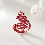Bague branche de corail rouge