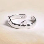 Cat Hug Ring Silver Ears