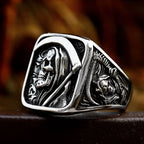 Square Ring with Skull Head