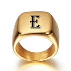 Bague large homme personnalisée avec initiale e