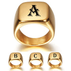 Bague large homme personnalisée avec initiale