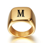 Bague large homme personnalisée avec initiale m