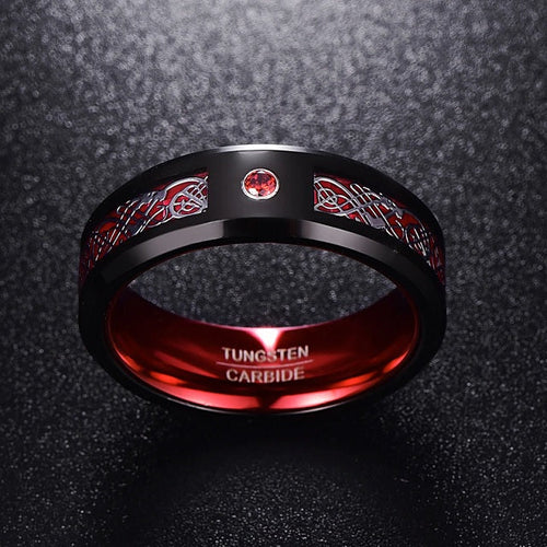 Red Celtic Ring for Men
