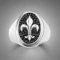 Bague Chevalière Fleur de Lys Argent