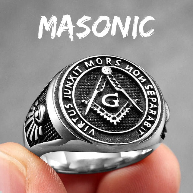 Freemasonry Signet Ring Men's Silver Ring