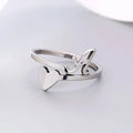 Silver Initial Heart Ring A