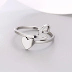 Silver Initial Heart Ring C