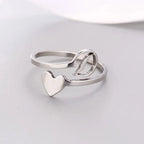 Silver Initial Heart Ring D