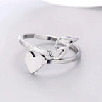 Silver Initial Heart Ring F