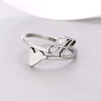 Silver Initial Heart Ring H