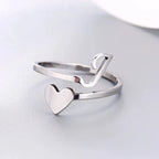 Silver Initial Heart Ring J