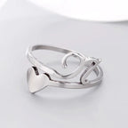 Silver Initial Heart Ring N