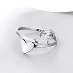 Silver Initial Heart Ring R