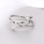 Silver Initial Heart Ring Z