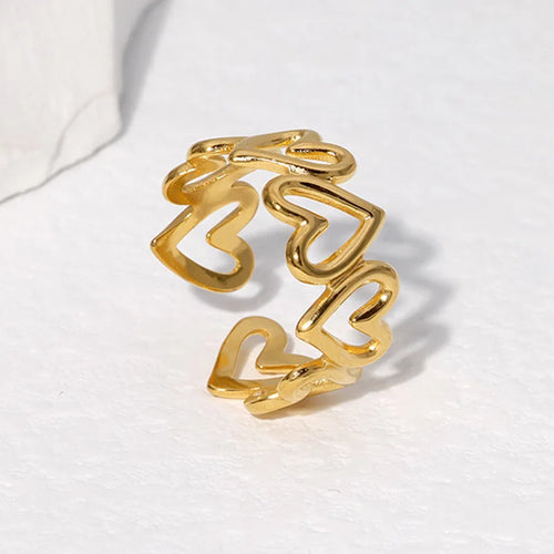 Bague Coeur Réglable Femme or