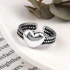 Retro Heart Ring Women's Band