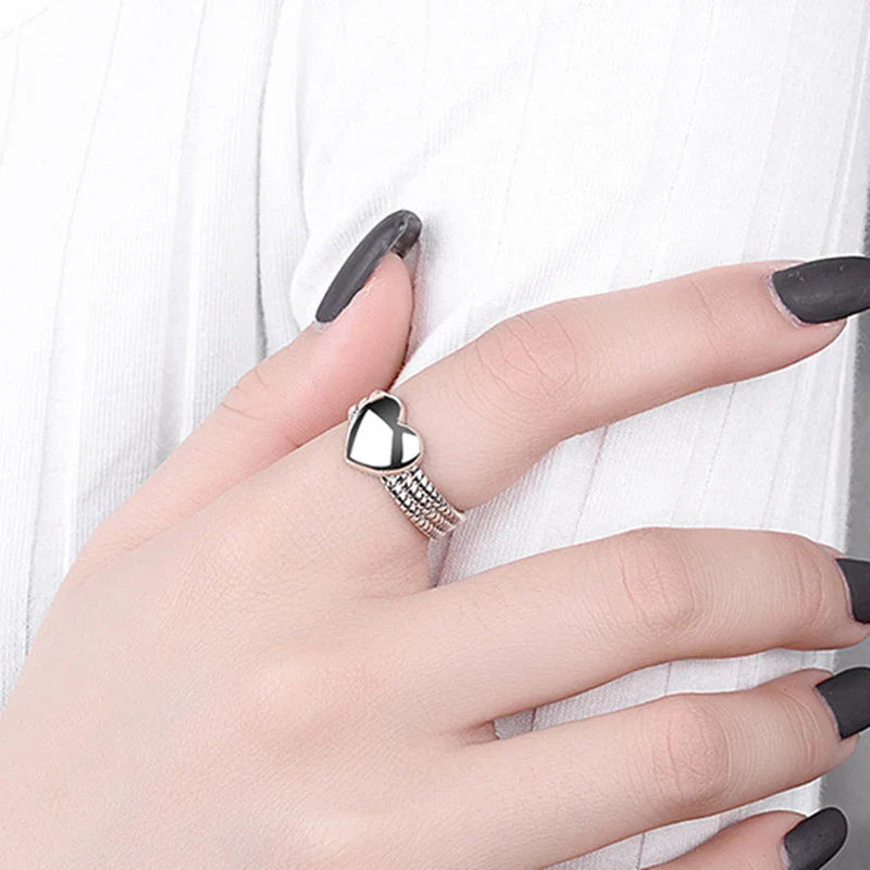 Retro Heart Ring Women's Band