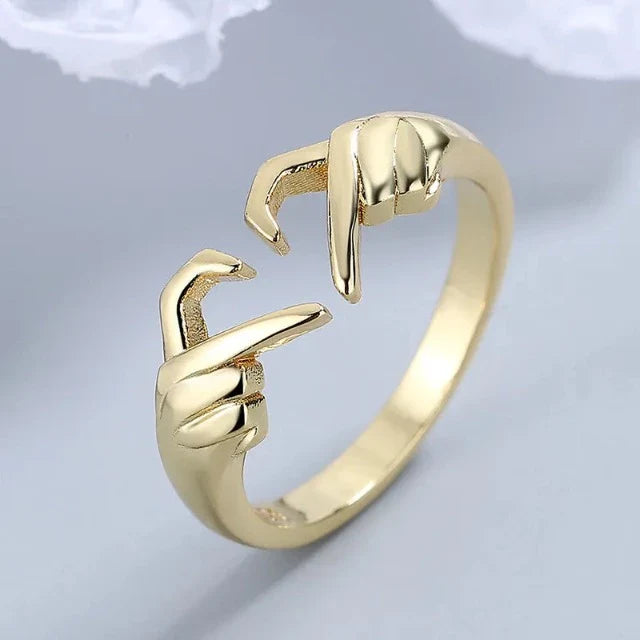 Romantic Heart Gold Ring