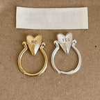 Heart Ring "Yes" and "No" for Lovers Couple silver
