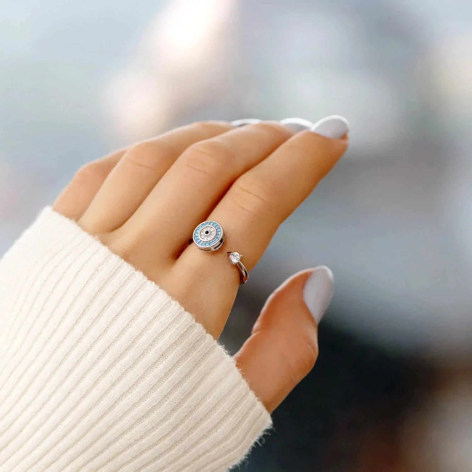 Ring Against Anxiety Blue Greek Turkish Eye Matiasma Mataki