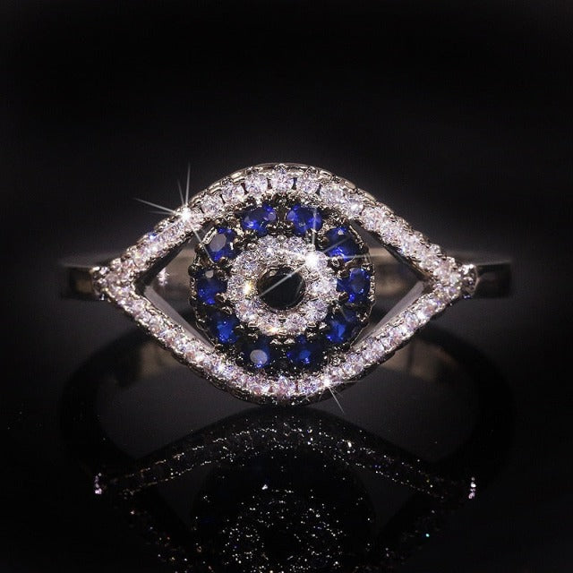 Ring Against the Evil Eye Blue Greek Turkish Matiasma Mataki