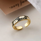 Ring Against Evil Eye Blue Turkish Black Ring