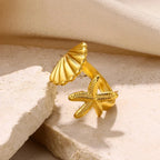 Bague coquillage et étoile de mer