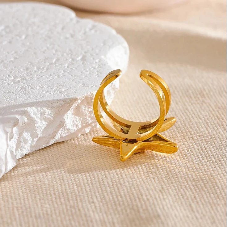 Bague coquillage étoile de mer dorée pour femme