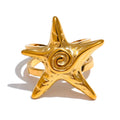 Bague coquillage étoile de mer dorée pour femme