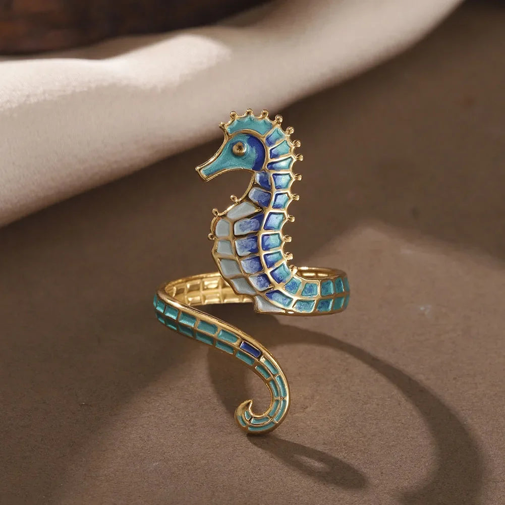 Bague coquillage hippocampe