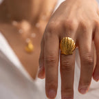 Seashell Scallop Shell Ring for Women