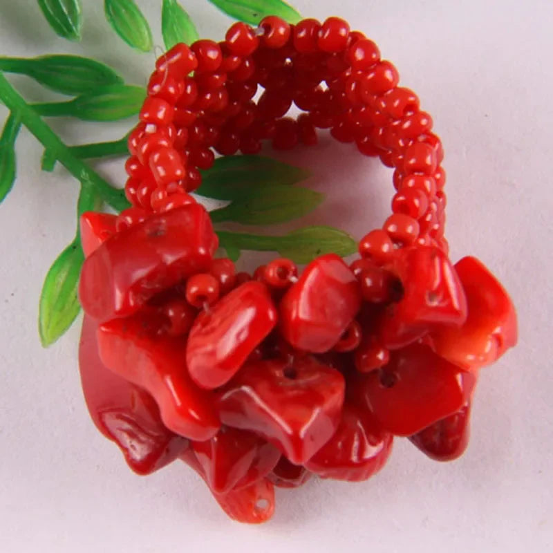 Bague corail rouge