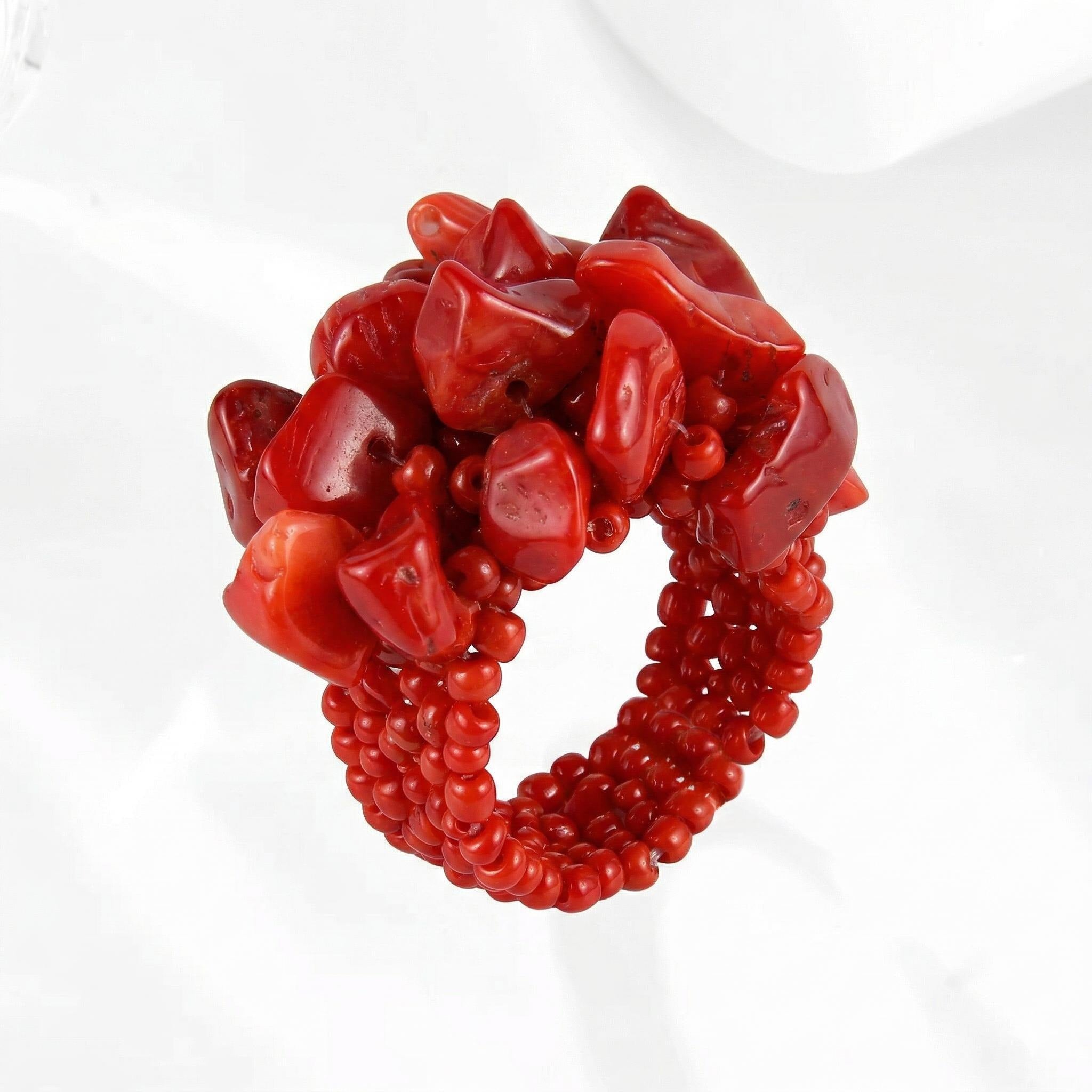 Bague corail rouge